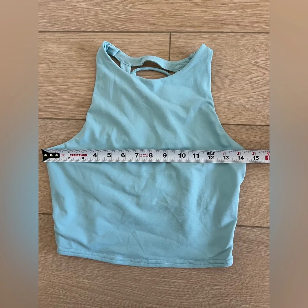 ALO yoga movement cropped sports bra tank top sea glass blue size medium - Picture 5 of 6